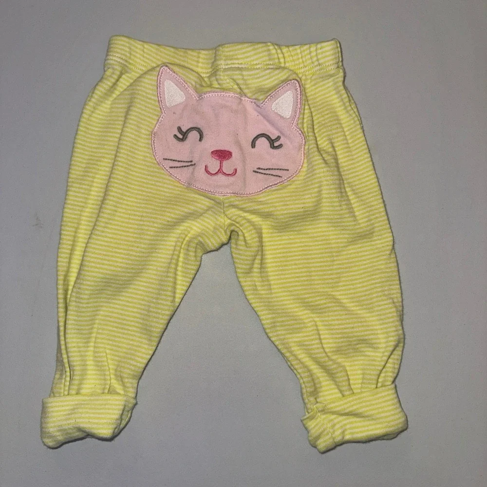 Carter's 3-Piece Outfit Set Baby Girl 3M Pink Yellow Floral Dinosaur Cat Spikes